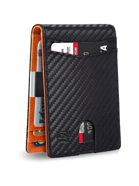 Slim with 12 Slots Men's RFID Wallet Minimalist Front Pocket Money Clip Wallet
